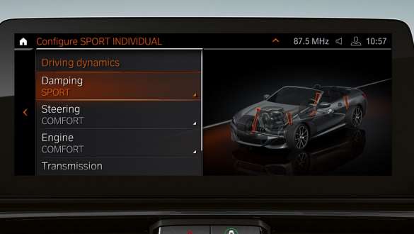 Adaptivno M oslanjanje BMW Serije 8 Cabrio G14 LCI Facelift 2022 Kontrolni displej bliži prikaz