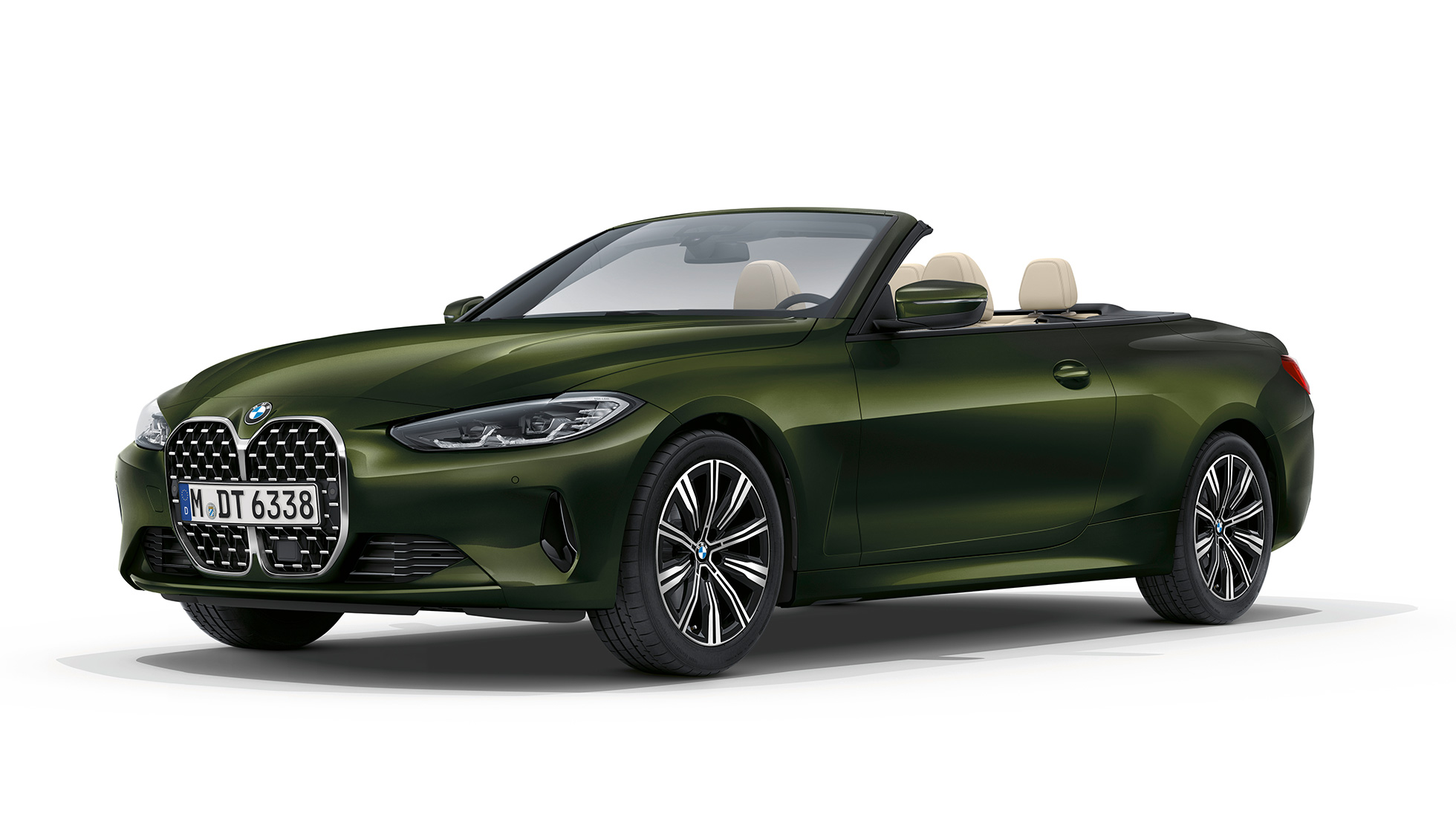 BMW kabriolet serije 4 osnovni model G23 2020 pogled spreda BMW kabriolet serije 4 G23 2020 osnovni model Bluestone metalik pogled spreda
