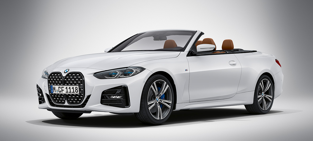 BMW kabriolet serija 4 Individual Brilliant White metalik G23 2020 BMW kabriolet serija 4 Individual Brilliant White metalik G23 2020 parkiran