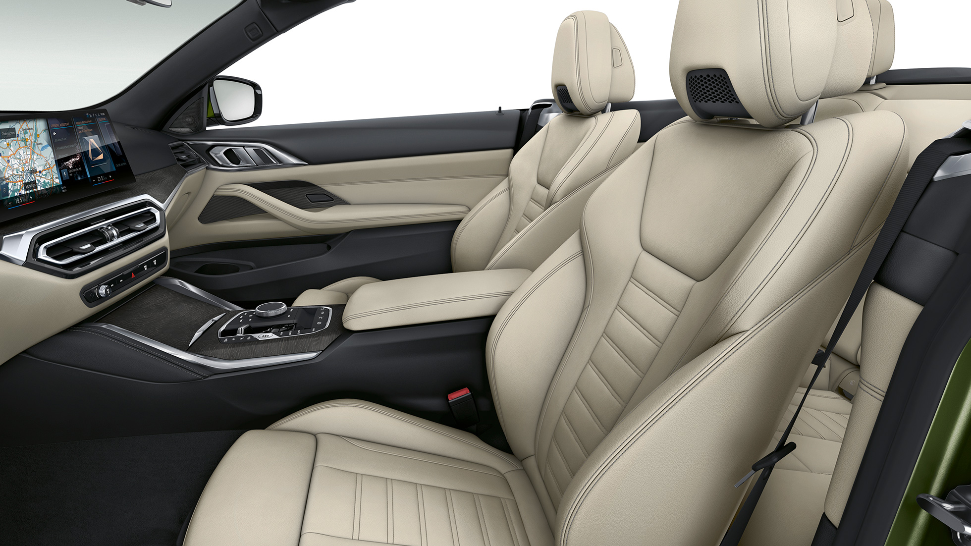 Sportska sedišta BMW kabriolet serija 4 model M Sport G23 2020 Sportska sedišta u kožnim presvlakama Exclusive BMW kabriolet serija 4 G23 2020 Model M Sport enterijer