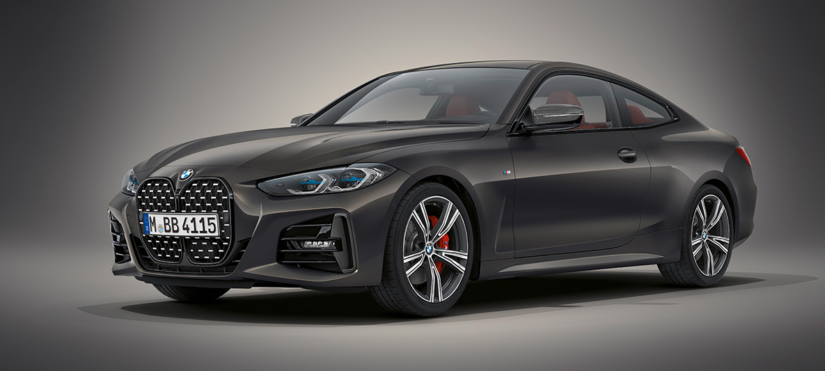 BMW kupe serija 4 Individual Dravite grey metalik G22 2020 BMW kupe serija 4 Individual Dravite grey metalik G22 2020 pogled spreda