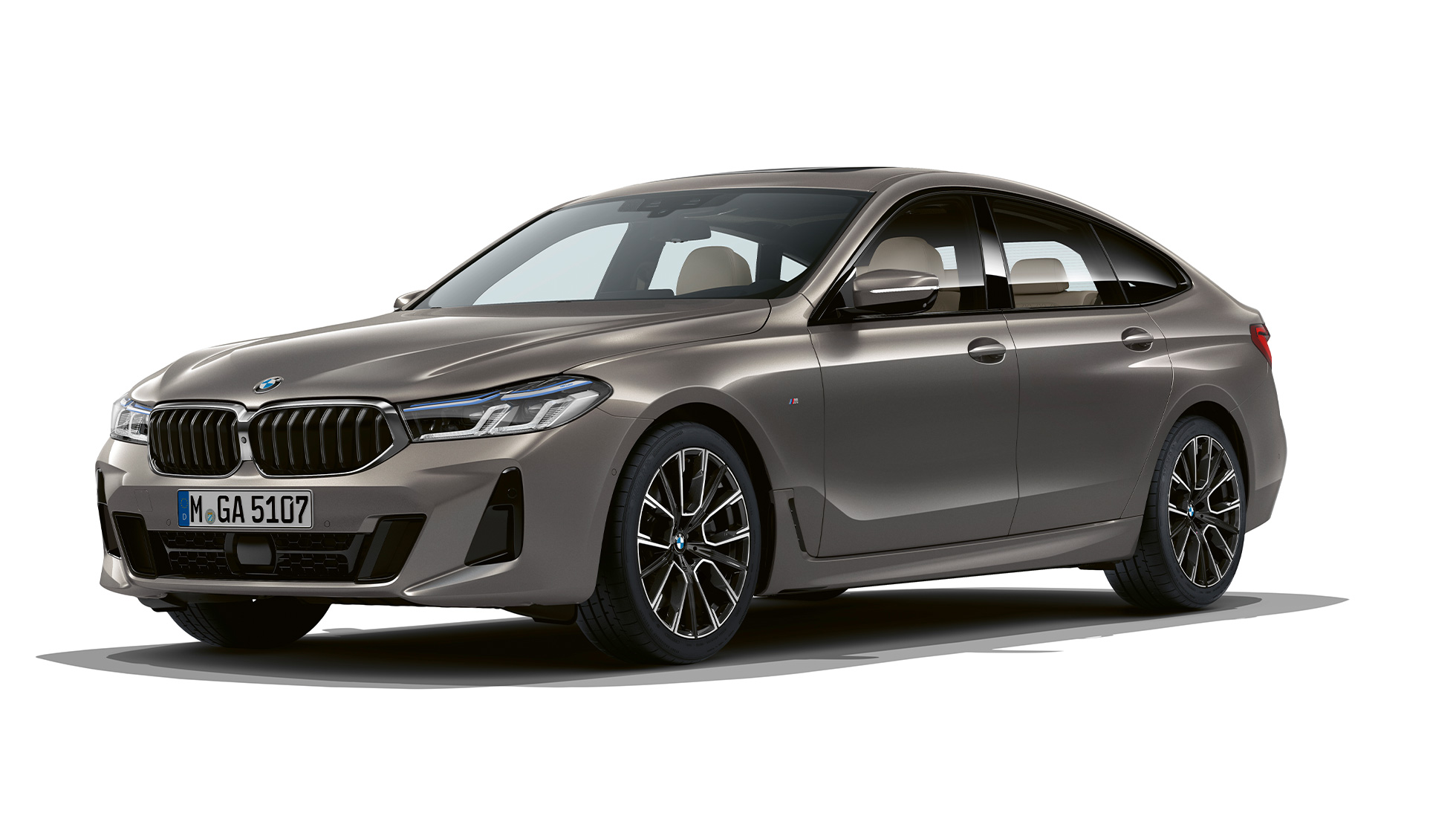 BMW Serije 6 Gran Turismo M Sport pakez G32 2020 BMW Serije 6 Gran Turismo G32 640i xDrive 2020 M Sport paket Bernina Grey Amber Effect tročetvrtinski anfas