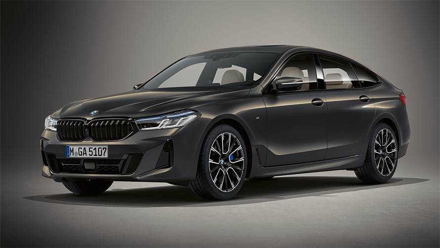 BMW Individual završna boja Dravit sive metalik boje BMW Serija 6 Gran Turismo G32 2020 tročetvrtinski prednji prikaz nepomičnog vozila