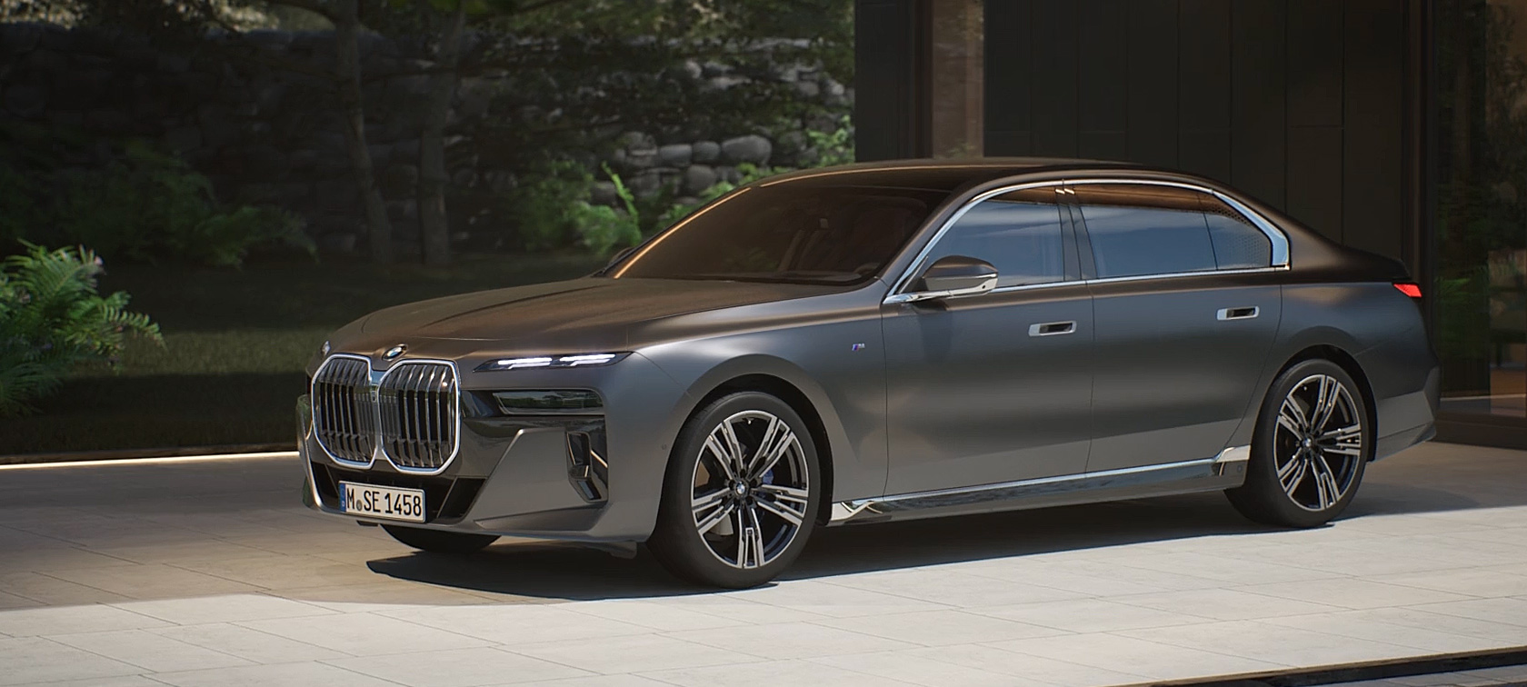 BMW Serije 7 Sedan G70 ICE 740i M sports paket glavne odlike spoljašnjosti BMW Serije 7 Sedan G70 ICE 740i M sports paket, Frozen Deep sive metalik boje, 21-inčni M točkovi od lakih legura u obliku zvezdastih krakova 908 glavne odlike spoljašnjosti