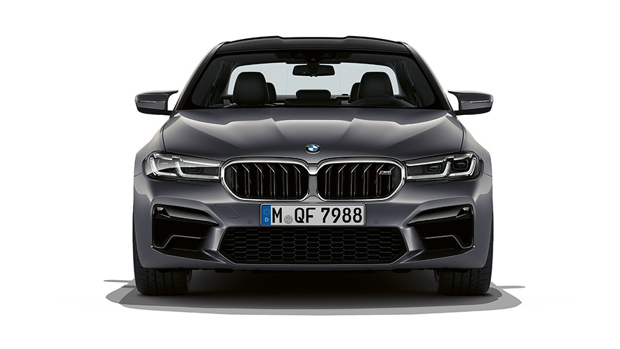 BMW M5 F90 LCI Facelift 2020 brendovi Hatch sive metalik boje prednji prikaz