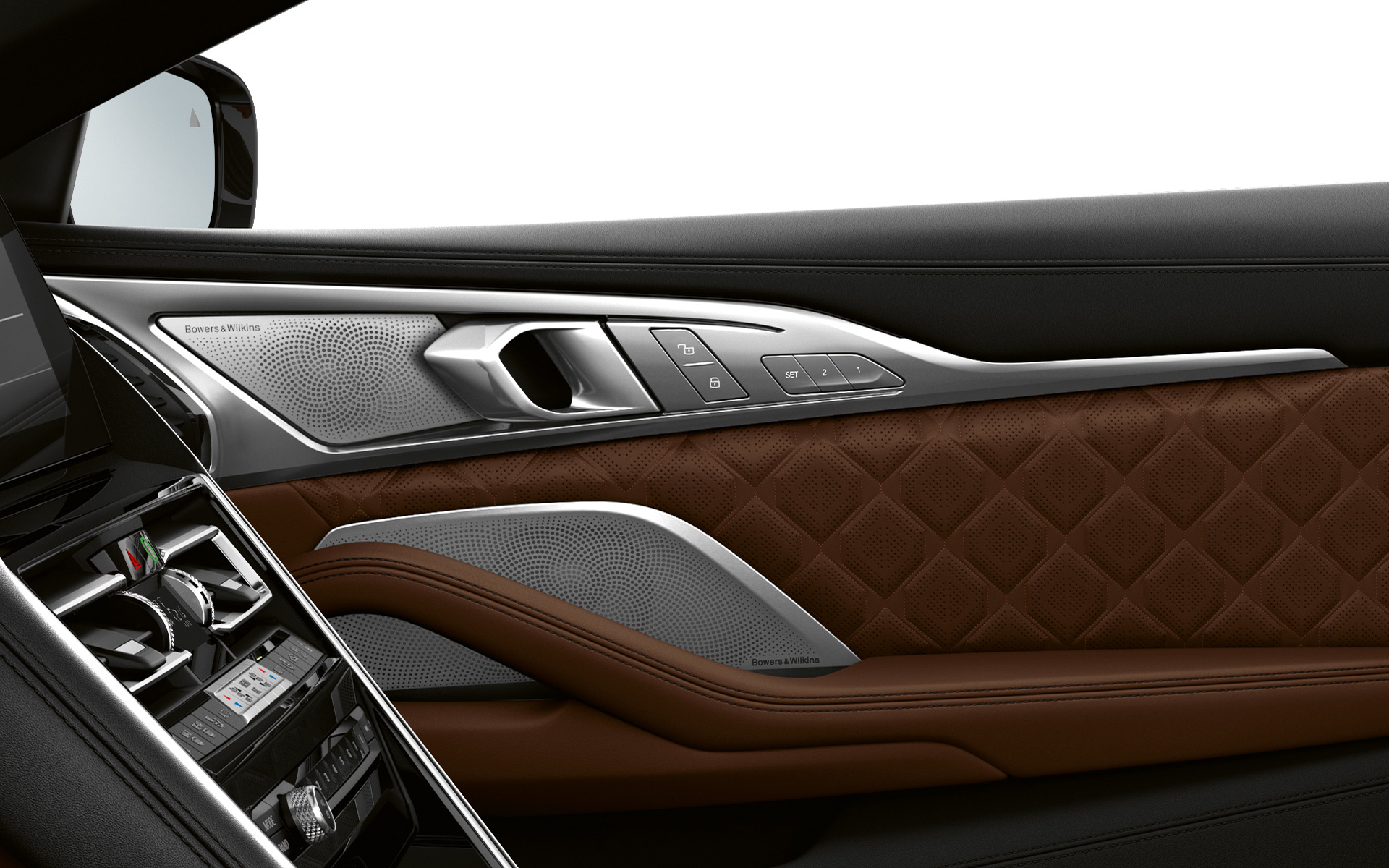 Bowers & Wilkins Diamond Surround Sound sistem BMW M8 Kabriolet F91 LCI Facelift 2022 BMW M8 Kabriolet F91 LCI Facelift 2022 Bowers & Wilkins Diamond Surround Sound sistem bliži prikaz