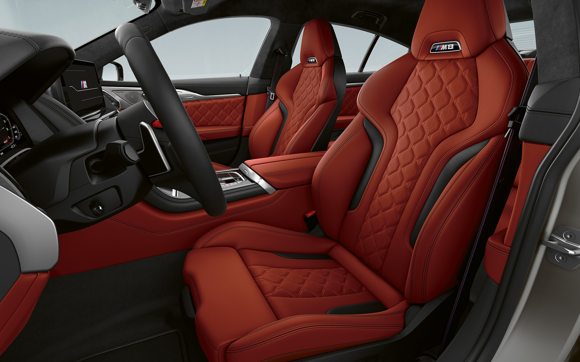 Unutrašnjost M Sport sedišta BMW M8 Gran kupe F93 LCI Facelift 2022 BMW M8 Gran kupe F93 LCI Facelift 2022 Unutrašnjost M Sport sedišta