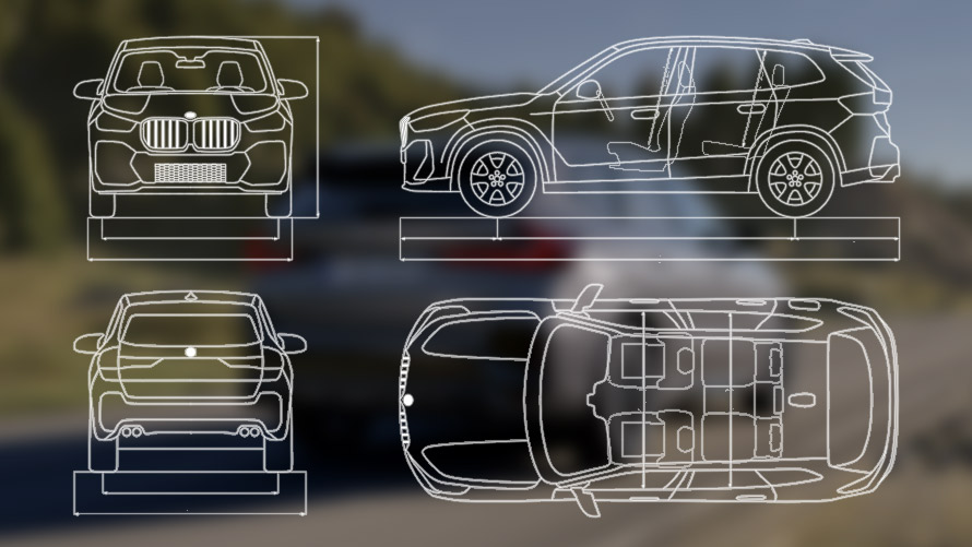 Ilustracija dimenzija BMW X1 M35i xDrive U11 MP Ilustracija dimenzija BMW X1 M35i xDrive U11 MP