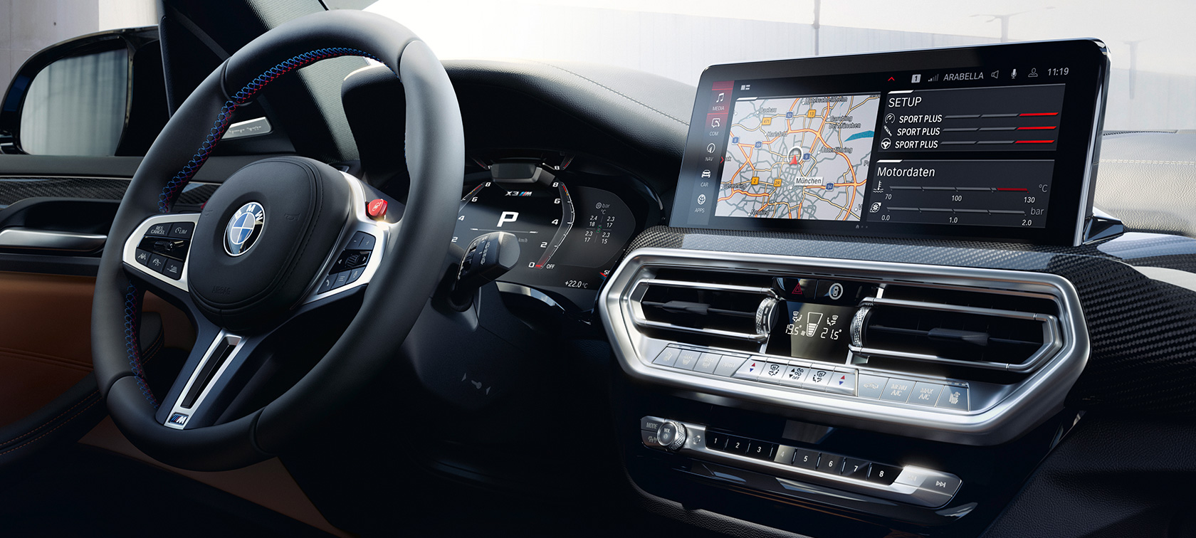 BMW X3 M Competition F97 LCI Facelift 2021 kokpit Kontrolni displej BMW X3 M Competition F97 LCI Facelift 2021 kokpit Kontrolni displej