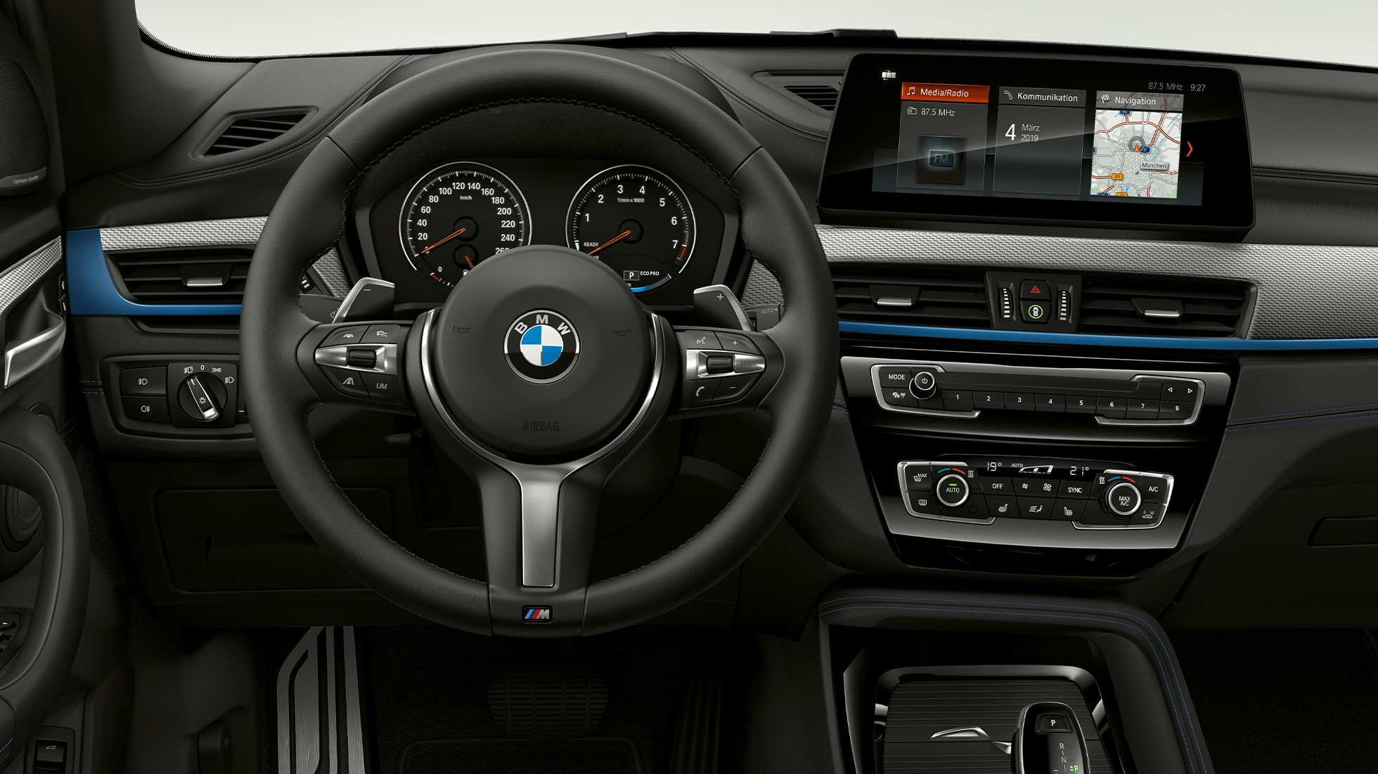BMW X1, Model M Sport, enterijer BMW X1, Model M Sport, enterijer sa fokusom na kabini
