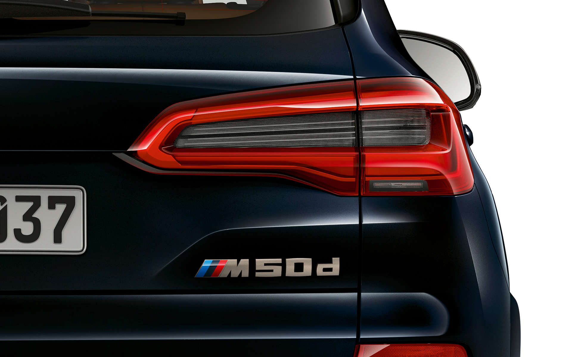 Zadnja slova na modelu BMW X5 M50d Detaljni snimak oznake modela za BMW X5 M50d