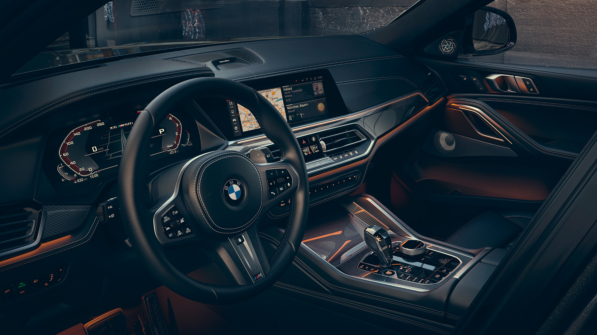 Kabina sa pogledom na ekrane od 12,3“. BMW X6 kabina sa pogledom na ekrane od 12,3“.
