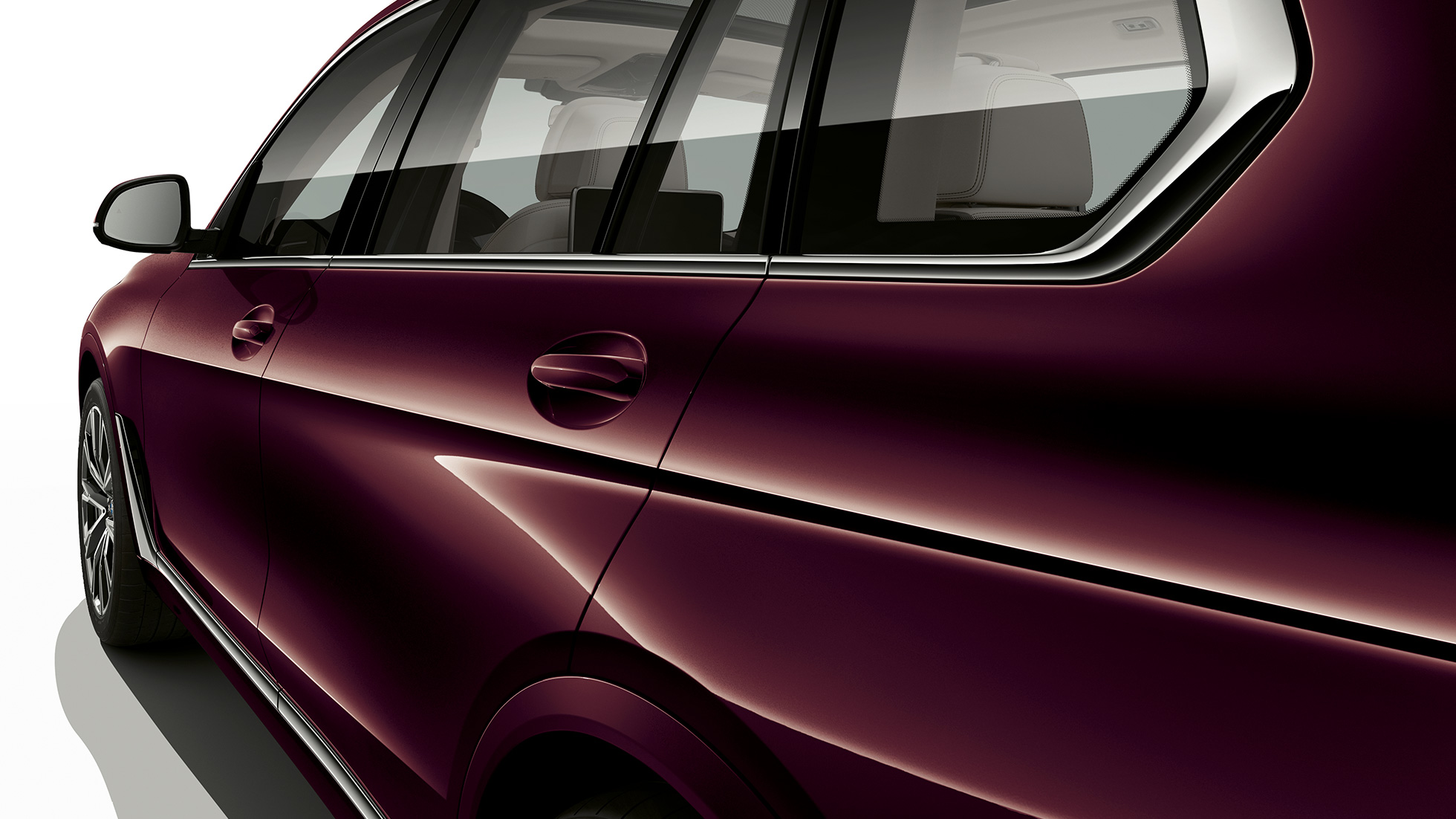 BMW X7, M Sport paket kabina Prednji krupni plan vozačeve kabine vozila BMW X7 sa elementima M Sport paketa