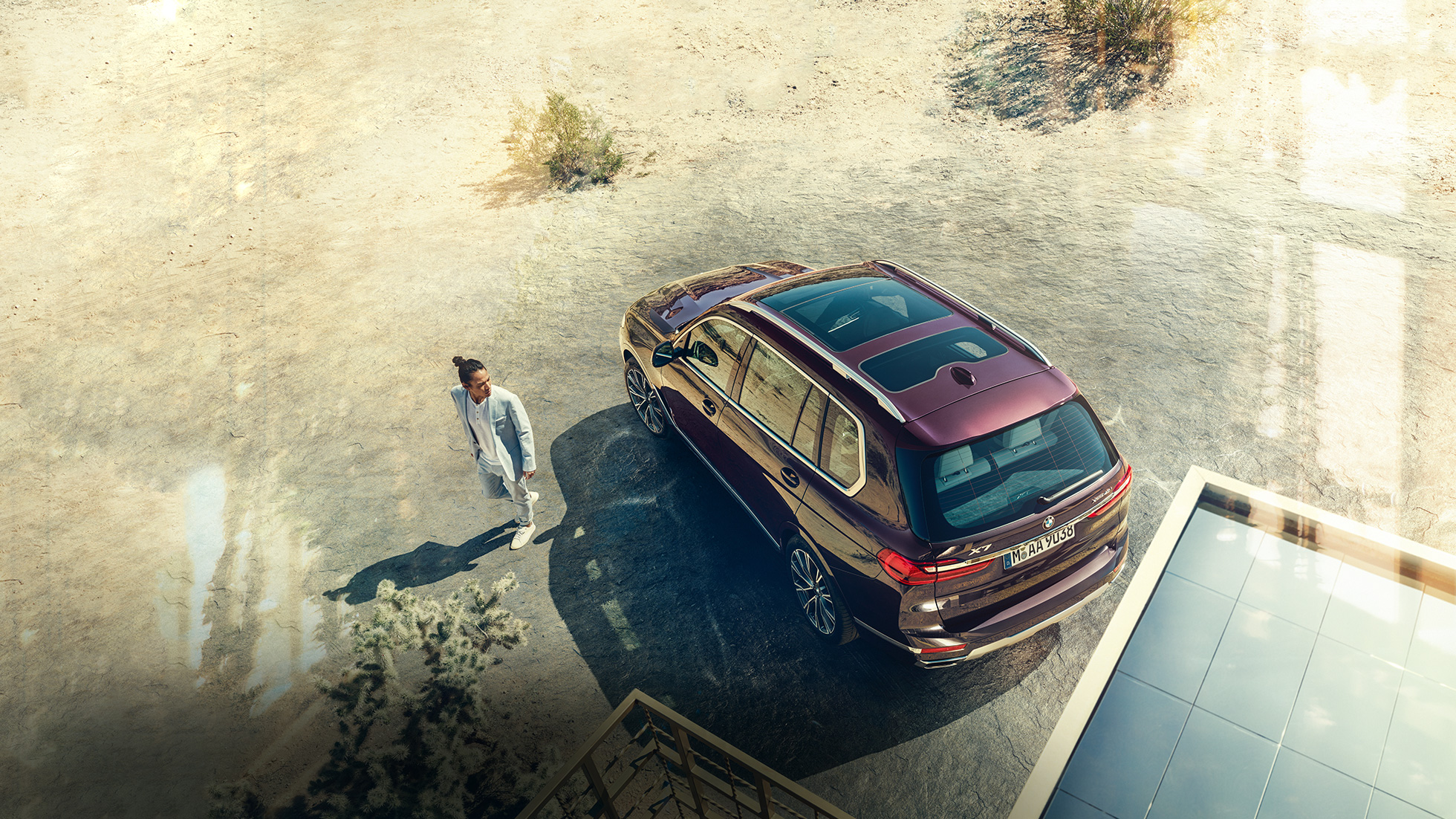 BMW Individual X7 40i xDrive, tročetvrtinski pogled spreda Vožnja modela BMW X7 u Ametrin metaliziranoj boji, troočetvrtinski pogled spreda