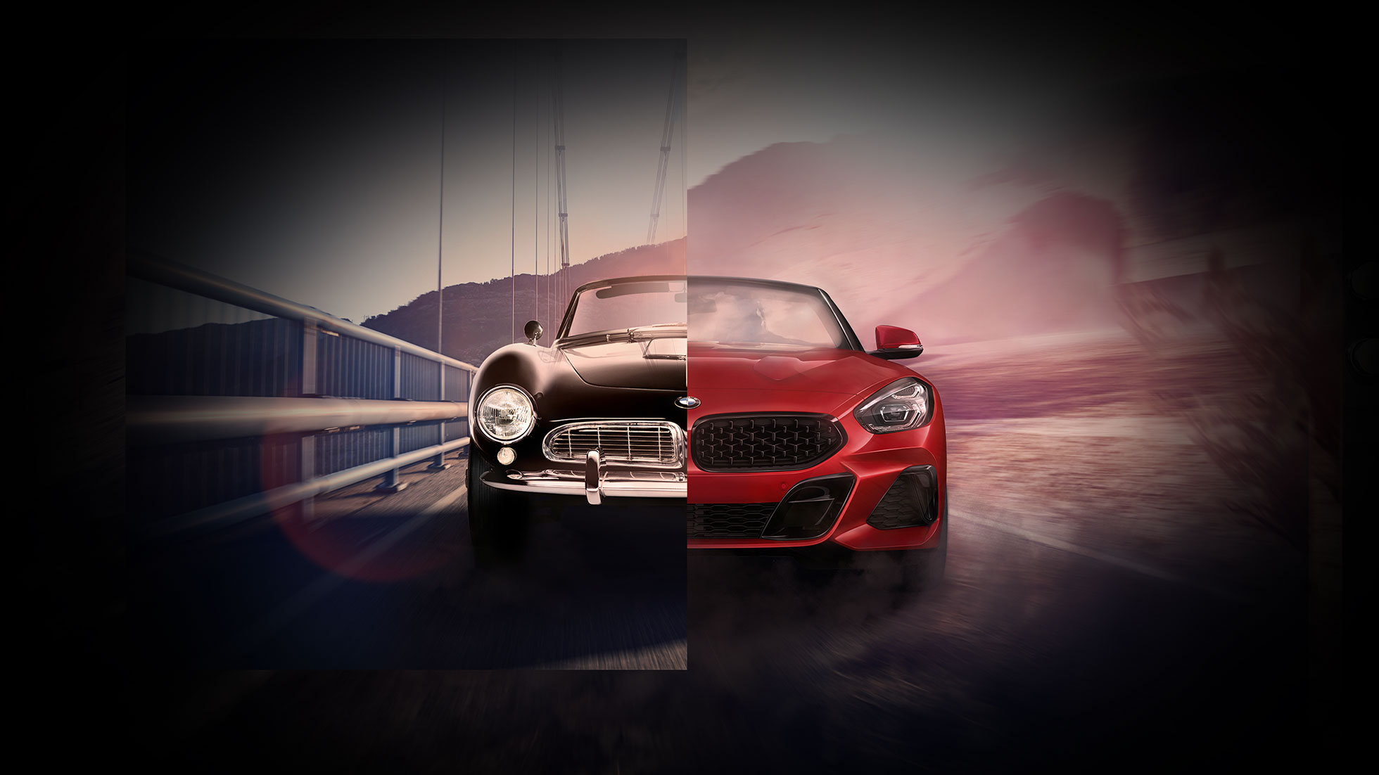 Srebrni BMW 507 Snimak spreda srebrnog BMW 507