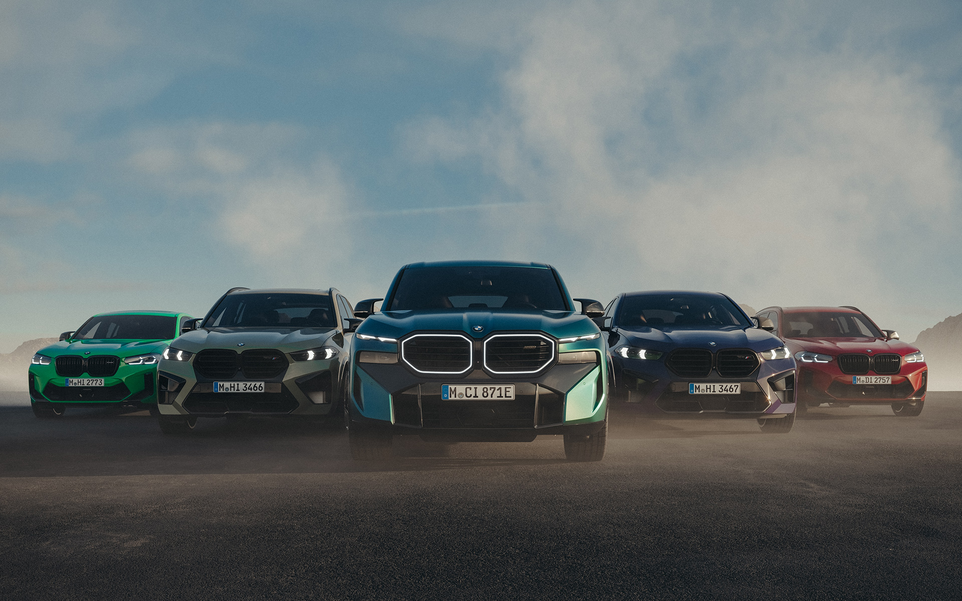 BMW X porodica fotografija u formaciji BMW X porodica prikaz U11, G01, G02, G05, G06, G07, G09 u formacji
