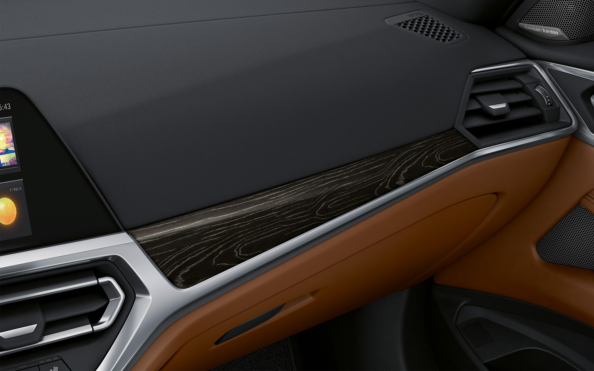 BMW Individual obloga od finog drveta „Fineline“ crna sa srebrnim efektom bliži prikaz BMW Individual obloga od finog drveta „Fineline“ crna sa srebrnim efektom bliži prikaz