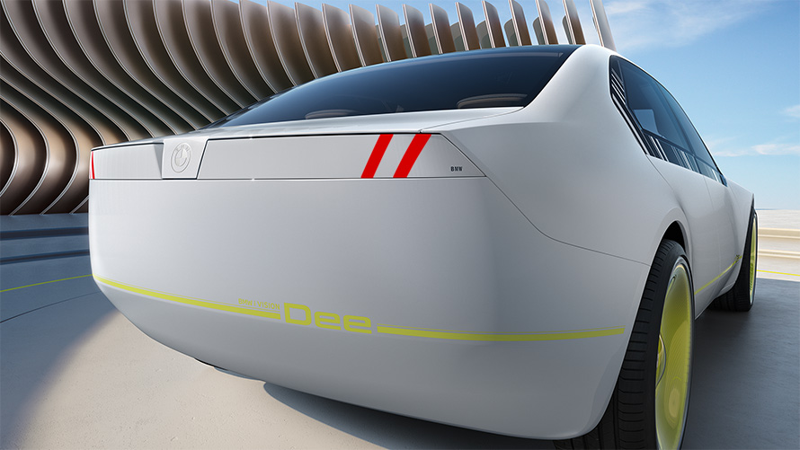 BMW i Vision Dee Vision vozilo spoljašnji dizajn prednji prikaz čitavog vozila