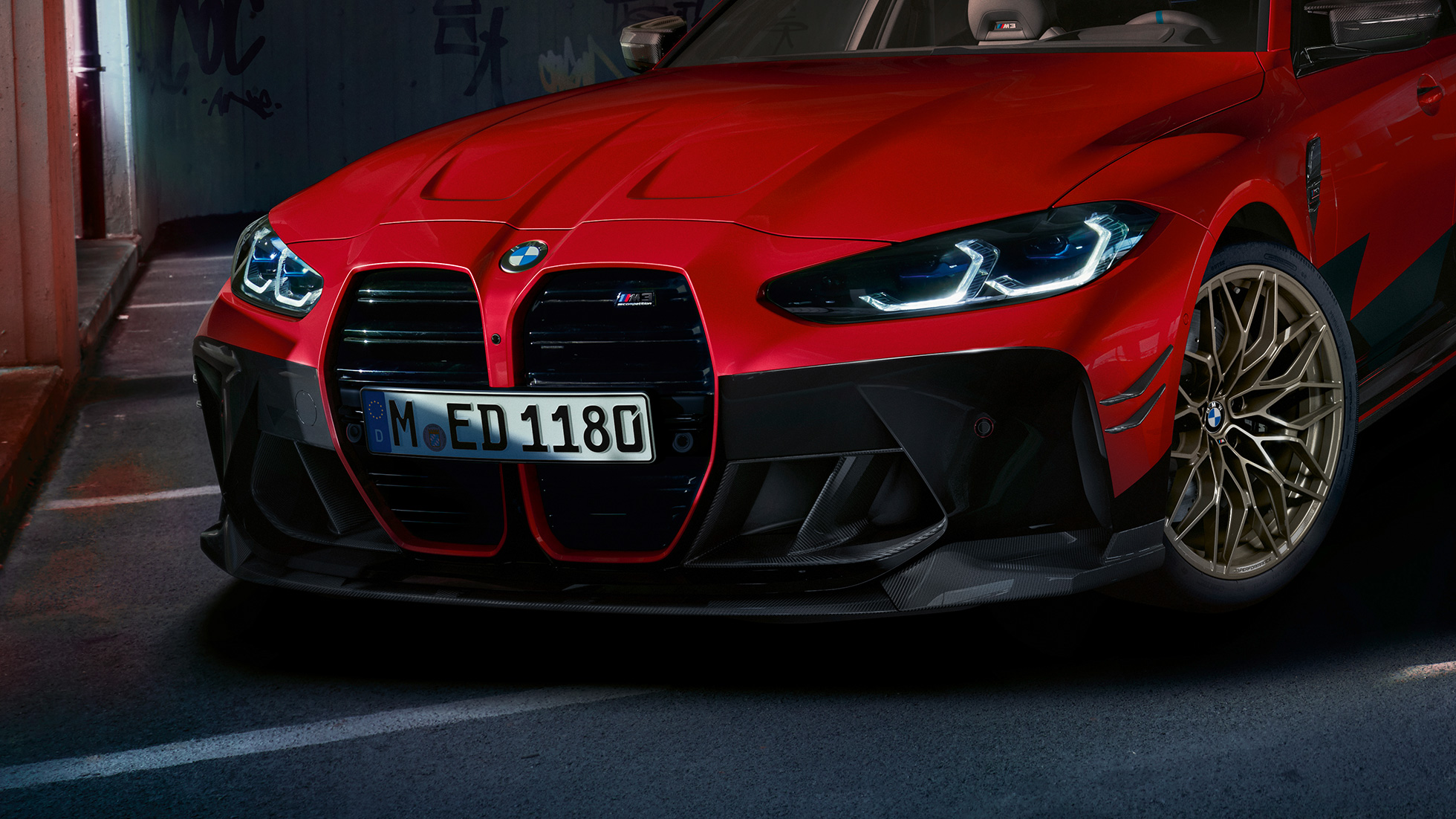 BMW M3 G80 prikaz prednje strane BMW M Performance delovi BMW M3 G80 prikaz prednje strane